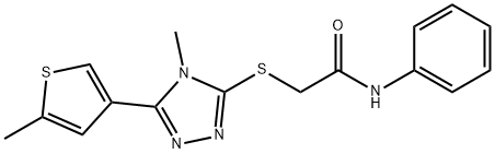 2-[[4-methyl-5-(5-methylthiophen-3-yl)-1,2,4-triazol-3-yl]sulfanyl]-N-phenylacetamide 구조식 이미지