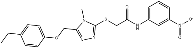 2-[[5-[(4-ethylphenoxy)methyl]-4-methyl-1,2,4-triazol-3-yl]sulfanyl]-N-(3-nitrophenyl)acetamide Structure