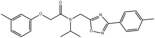 2-(3-methylphenoxy)-N-[[3-(4-methylphenyl)-1,2,4-oxadiazol-5-yl]methyl]-N-propan-2-ylacetamide 구조식 이미지