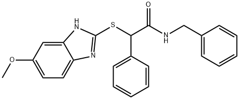 N-benzyl-2-[(6-methoxy-1H-benzimidazol-2-yl)sulfanyl]-2-phenylacetamide Structure