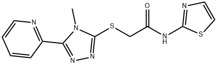 2-[(4-methyl-5-pyridin-2-yl-1,2,4-triazol-3-yl)sulfanyl]-N-(1,3-thiazol-2-yl)acetamide Structure