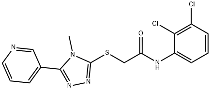 N-(2,3-dichlorophenyl)-2-[(4-methyl-5-pyridin-3-yl-1,2,4-triazol-3-yl)sulfanyl]acetamide 구조식 이미지
