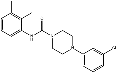 4-(3-chlorophenyl)-N-(2,3-dimethylphenyl)piperazine-1-carboxamide 구조식 이미지