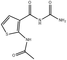 2-acetamido-N-carbamoylthiophene-3-carboxamide 구조식 이미지