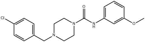 4-[(4-chlorophenyl)methyl]-N-(3-methoxyphenyl)piperazine-1-carboxamide 구조식 이미지