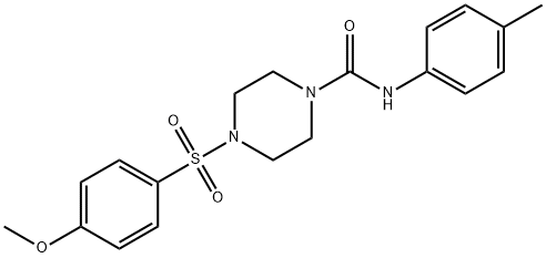 4-(4-methoxyphenyl)sulfonyl-N-(4-methylphenyl)piperazine-1-carboxamide 구조식 이미지