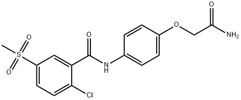 N-[4-(2-amino-2-oxoethoxy)phenyl]-2-chloro-5-methylsulfonylbenzamide 구조식 이미지