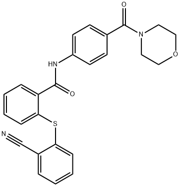 2-(2-cyanophenyl)sulfanyl-N-[4-(morpholine-4-carbonyl)phenyl]benzamide 구조식 이미지