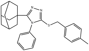 3-(1-adamantyl)-5-[(4-methylphenyl)methylsulfanyl]-4-phenyl-1,2,4-triazole 구조식 이미지