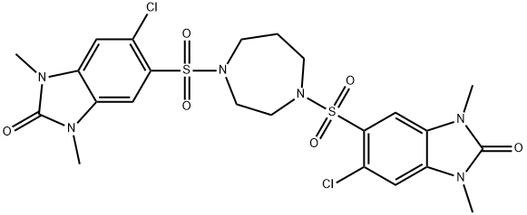 5-chloro-6-[[4-(6-chloro-1,3-dimethyl-2-oxobenzimidazol-5-yl)sulfonyl-1,4-diazepan-1-yl]sulfonyl]-1,3-dimethylbenzimidazol-2-one 구조식 이미지