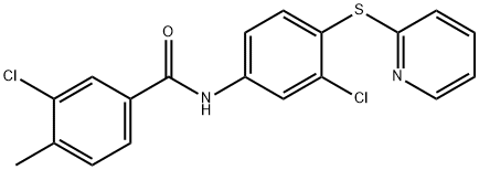 3-chloro-N-(3-chloro-4-pyridin-2-ylsulfanylphenyl)-4-methylbenzamide 구조식 이미지