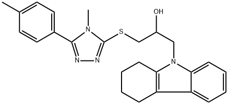 1-[[4-methyl-5-(4-methylphenyl)-1,2,4-triazol-3-yl]sulfanyl]-3-(1,2,3,4-tetrahydrocarbazol-9-yl)propan-2-ol 구조식 이미지