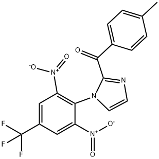 [1-[2,6-dinitro-4-(trifluoromethyl)phenyl]imidazol-2-yl]-(4-methylphenyl)methanone 구조식 이미지