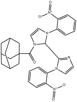 1-adamantyl-[3-(2-nitrophenyl)-2-[1-(2-nitrophenyl)imidazol-2-yl]-2H-imidazol-1-yl]methanone 구조식 이미지