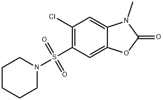 5-chloro-3-methyl-6-piperidin-1-ylsulfonyl-1,3-benzoxazol-2-one 구조식 이미지