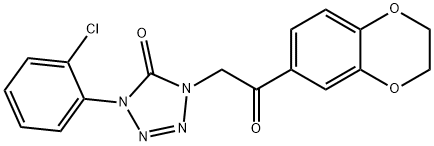 1-(2-chlorophenyl)-4-[2-(2,3-dihydro-1,4-benzodioxin-6-yl)-2-oxoethyl]tetrazol-5-one 구조식 이미지