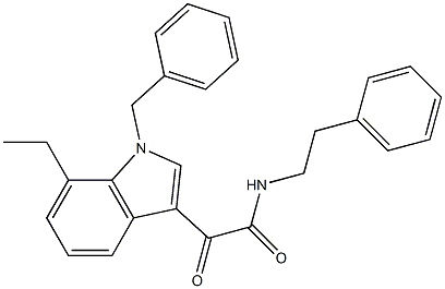 2-(1-benzyl-7-ethylindol-3-yl)-2-oxo-N-(2-phenylethyl)acetamide Structure