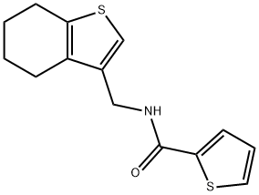 N-(4,5,6,7-tetrahydro-1-benzothiophen-3-ylmethyl)thiophene-2-carboxamide 구조식 이미지