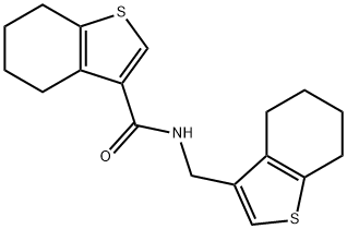 N-(4,5,6,7-tetrahydro-1-benzothiophen-3-ylmethyl)-4,5,6,7-tetrahydro-1-benzothiophene-3-carboxamide 구조식 이미지