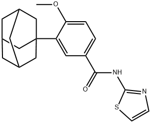 3-(1-adamantyl)-4-methoxy-N-(1,3-thiazol-2-yl)benzamide 구조식 이미지