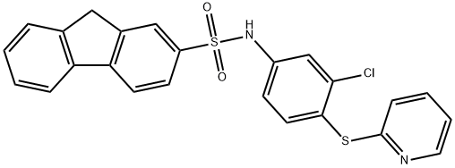 N-(3-chloro-4-pyridin-2-ylsulfanylphenyl)-9H-fluorene-2-sulfonamide 구조식 이미지