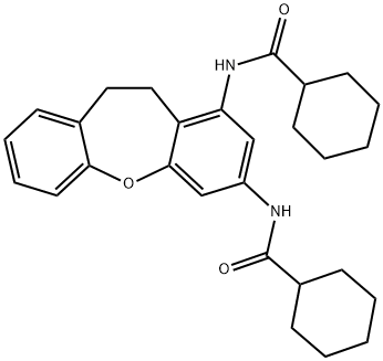 N-[4-(cyclohexanecarbonylamino)-5,6-dihydrobenzo[b][1]benzoxepin-2-yl]cyclohexanecarboxamide Structure