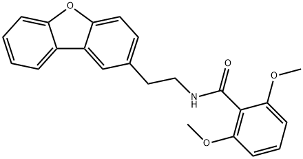 N-(2-dibenzofuran-2-ylethyl)-2,6-dimethoxybenzamide 구조식 이미지