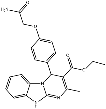 ethyl 4-[4-(2-amino-2-oxoethoxy)phenyl]-2-methyl-1,4-dihydropyrimido[1,2-a]benzimidazole-3-carboxylate 구조식 이미지