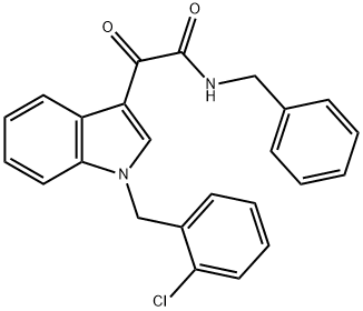 N-benzyl-2-[1-[(2-chlorophenyl)methyl]indol-3-yl]-2-oxoacetamide 구조식 이미지