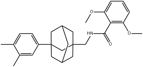 N-[[3-(3,4-dimethylphenyl)-1-adamantyl]methyl]-2,6-dimethoxybenzamide Structure