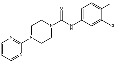 N-(3-chloro-4-fluorophenyl)-4-pyrimidin-2-ylpiperazine-1-carboxamide Structure