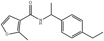 N-[1-(4-ethylphenyl)ethyl]-2-methylfuran-3-carboxamide 구조식 이미지