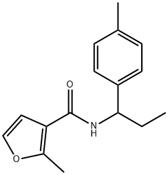 2-methyl-N-[1-(4-methylphenyl)propyl]furan-3-carboxamide 구조식 이미지