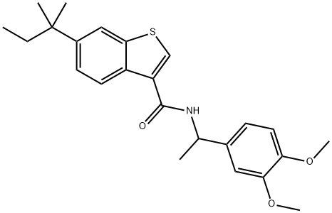 N-[1-(3,4-dimethoxyphenyl)ethyl]-6-(2-methylbutan-2-yl)-1-benzothiophene-3-carboxamide Structure