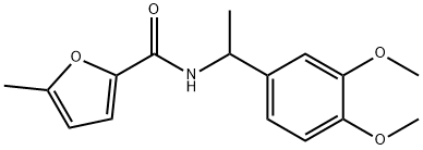 N-[1-(3,4-dimethoxyphenyl)ethyl]-5-methylfuran-2-carboxamide 구조식 이미지