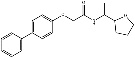 N-[1-(oxolan-2-yl)ethyl]-2-(4-phenylphenoxy)acetamide 구조식 이미지