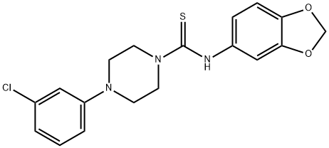 N-(1,3-benzodioxol-5-yl)-4-(3-chlorophenyl)piperazine-1-carbothioamide 구조식 이미지