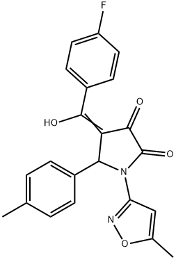 (4E)-4-[(4-fluorophenyl)-hydroxymethylidene]-1-(5-methyl-1,2-oxazol-3-yl)-5-(4-methylphenyl)pyrrolidine-2,3-dione Structure