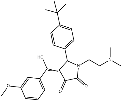 (4E)-5-(4-tert-butylphenyl)-1-[2-(dimethylamino)ethyl]-4-[hydroxy-(3-methoxyphenyl)methylidene]pyrrolidine-2,3-dione Structure
