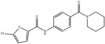 5-chloro-N-[4-(piperidine-1-carbonyl)phenyl]thiophene-2-carboxamide 구조식 이미지