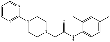 N-(2,4-dimethylphenyl)-2-(4-pyrimidin-2-ylpiperazin-1-yl)acetamide Structure