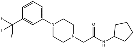 N-cyclopentyl-2-[4-[3-(trifluoromethyl)phenyl]piperazin-1-yl]acetamide Structure