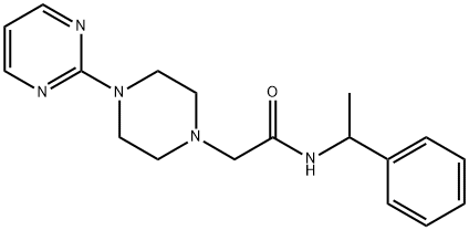 N-(1-phenylethyl)-2-(4-pyrimidin-2-ylpiperazin-1-yl)acetamide 구조식 이미지