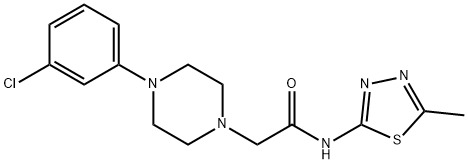 2-[4-(3-chlorophenyl)piperazin-1-yl]-N-(5-methyl-1,3,4-thiadiazol-2-yl)acetamide Structure