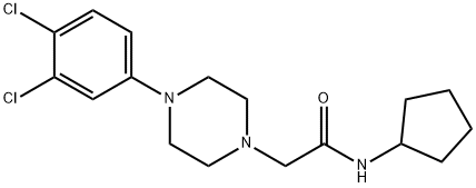 N-cyclopentyl-2-[4-(3,4-dichlorophenyl)piperazin-1-yl]acetamide 구조식 이미지