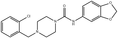 N-(1,3-benzodioxol-5-yl)-4-[(2-chlorophenyl)methyl]piperazine-1-carboxamide 구조식 이미지