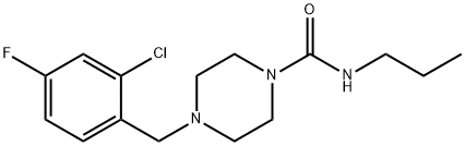 4-[(2-chloro-4-fluorophenyl)methyl]-N-propylpiperazine-1-carboxamide Structure