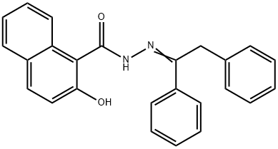 N-[(Z)-1,2-diphenylethylideneamino]-2-hydroxynaphthalene-1-carboxamide Structure