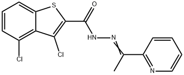 3,4-dichloro-N-[(E)-1-pyridin-2-ylethylideneamino]-1-benzothiophene-2-carboxamide Structure