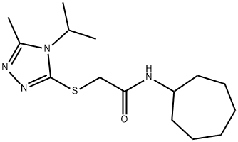 N-cycloheptyl-2-[(5-methyl-4-propan-2-yl-1,2,4-triazol-3-yl)sulfanyl]acetamide Structure